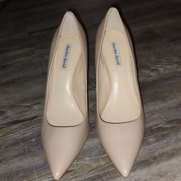 Charles David Rivals Nude pointed toe stiletto heels Sz 10 EUC - Picture 2 of 9